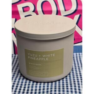 BBW Yuzu + White Pineapple Large 3 Wick Candle Tropical Home Fragrance Decor